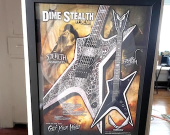 Dime Stealth Guitar Framed Picture: Dimebag Darrell Collectible