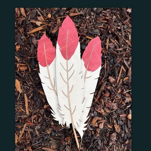 3D Wood Eagle Feathers, Southwest Style Art, Laser Cut and Inlaid, Handcrafted, 3D Wood Wall Art Plaque, Decorative Finished Woodcraft Art