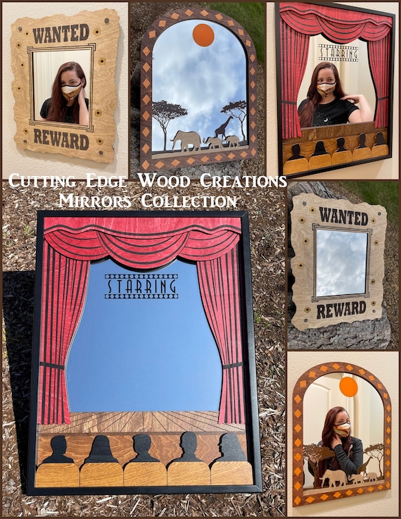 Laser Cut Wood Mirror, Old West Wanted Sign, Etched Wall Decor - Etsy