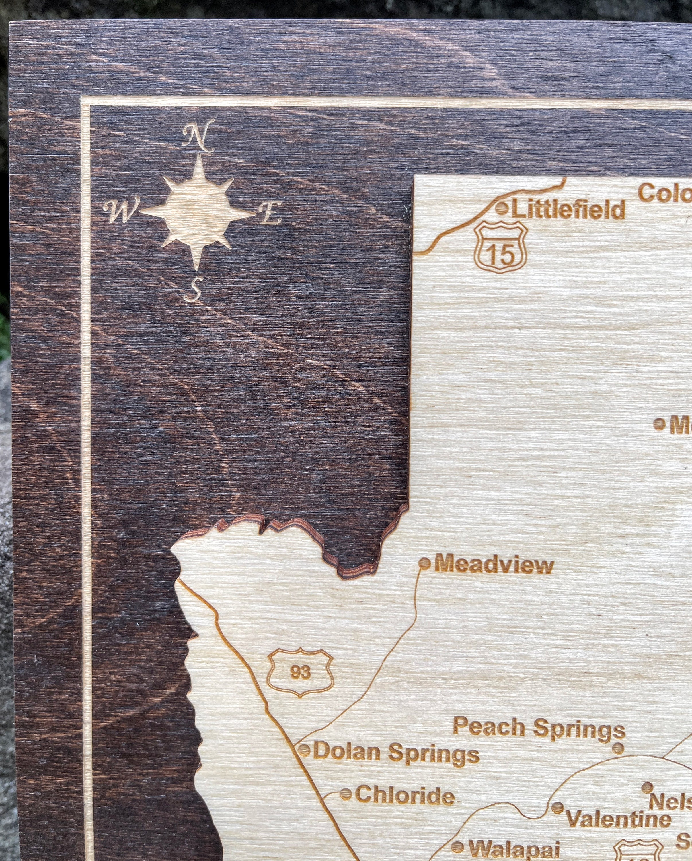 State Map With Inlay Handmade Arizona State Map, 3D Wood Wall Art, Etched Inlay - Etsy