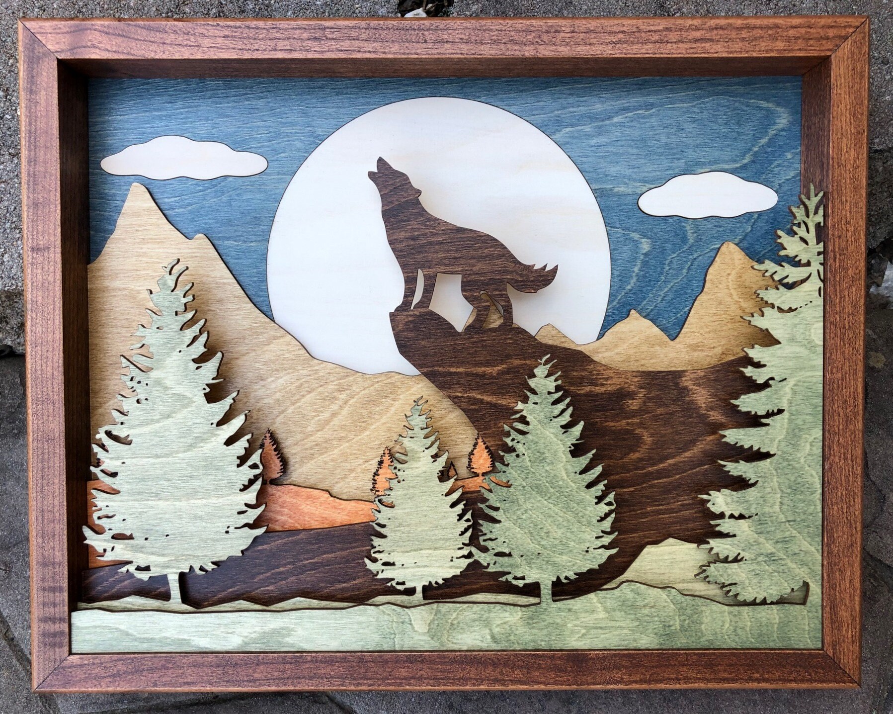 Black Lees Collection Howling Wolf 3D Picture and Frame Black Lees Collection Howling Wolf 3D Picture and Frame