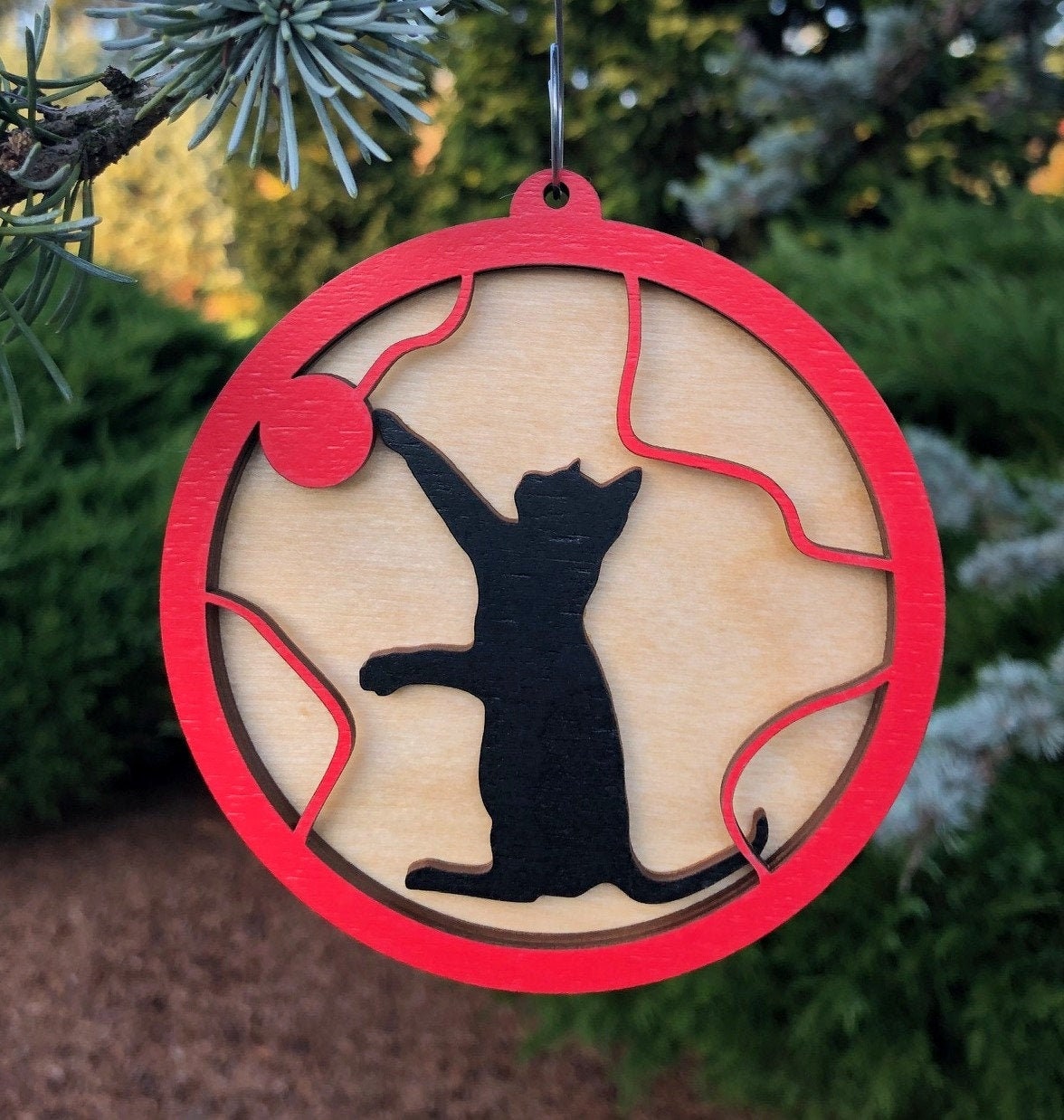 3D Ornament Cat 7 Pieces Laser Cut Out Unfinished ORN150 3D Ornament Cat 7 Pieces Laser Cut Out Unfinished ORN150