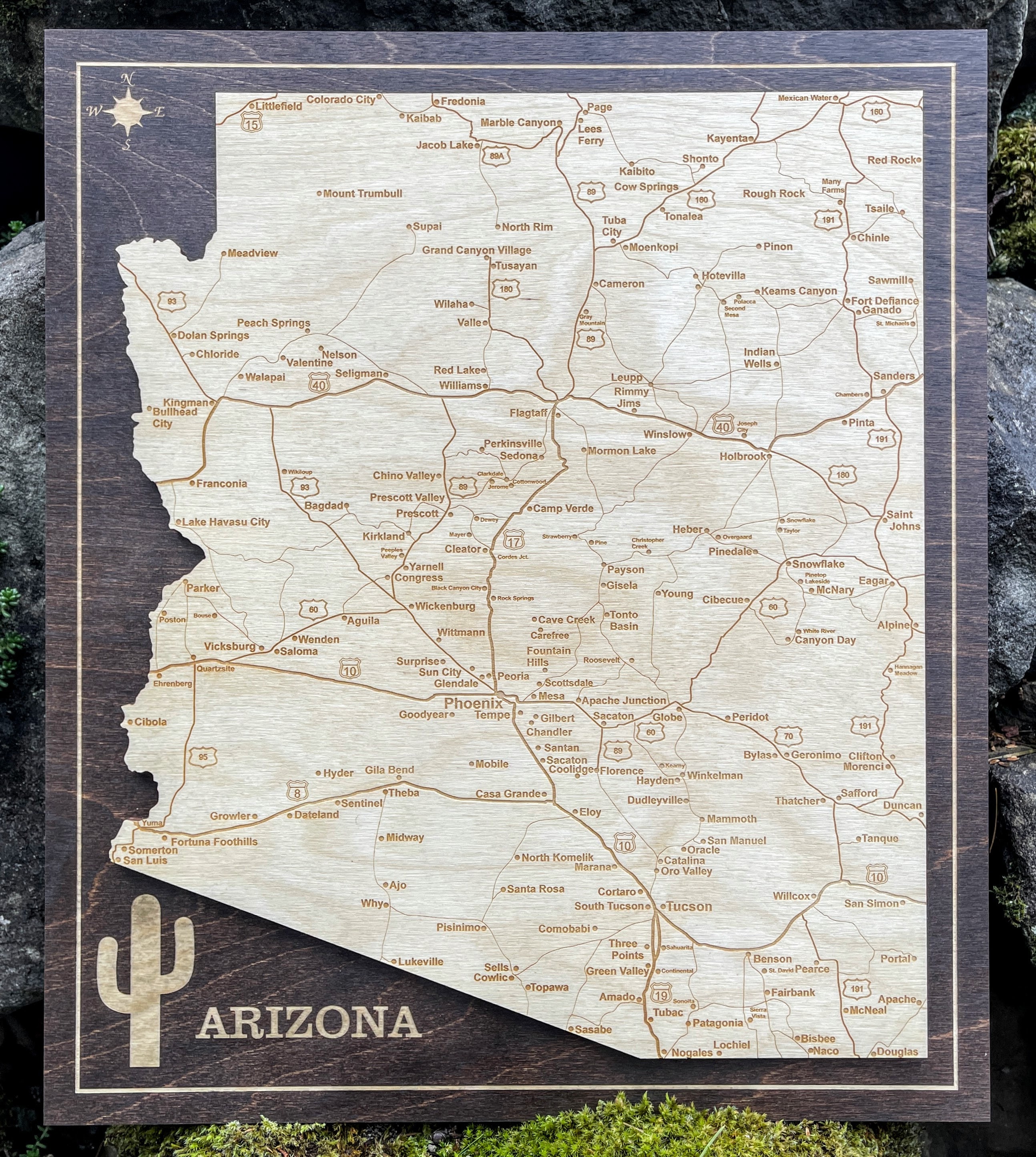 State Map With Inlay Handmade Arizona State Map, 3D Wood Wall Art, Etched Inlay - Etsy