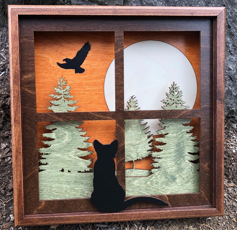 3D Precision Laser Cut Shadow Box Handcrafted Wood Scene Etsy