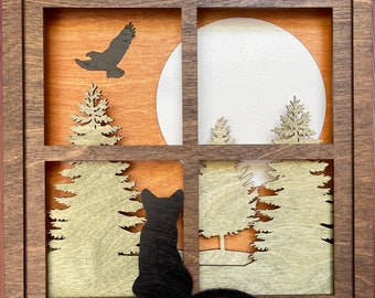 ブック型　シャドーボックス　小人とフクロウ　海外アーティスト作品 ブック型 シャドーボックス 小人とフクロウ 海外アーティスト作品