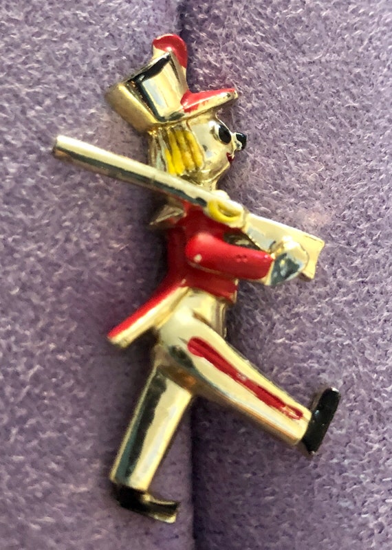 Vintage Marching Toy Soldier Brooch