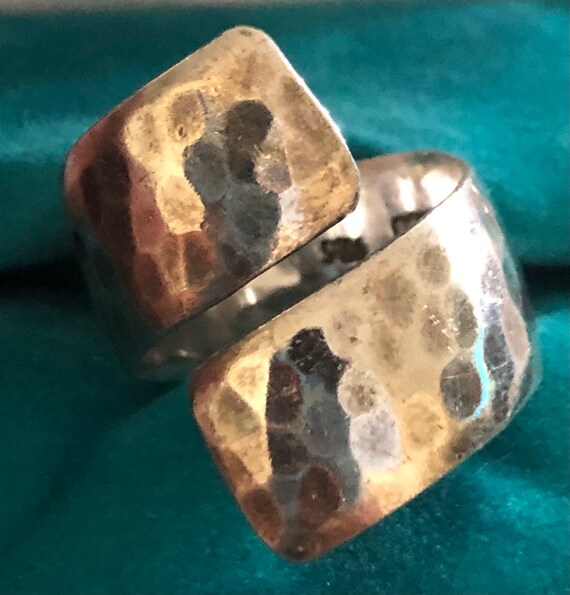 Sterling Hammered Modernist Bypass Ring. - image 3