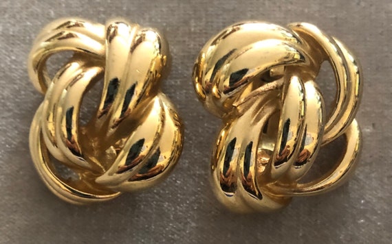 Givenchy Gold Tone Swirl Clip-On Earrings - image 2