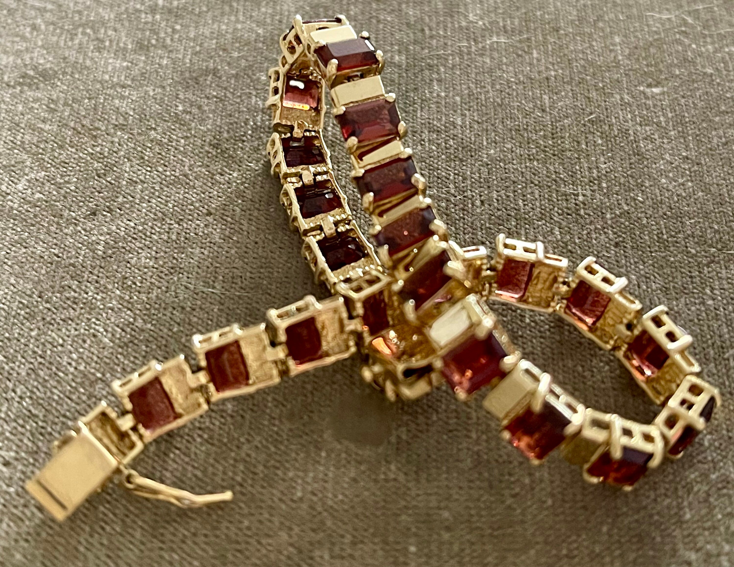 Vintage 14K Genuine Garnet Tennis Bracelet