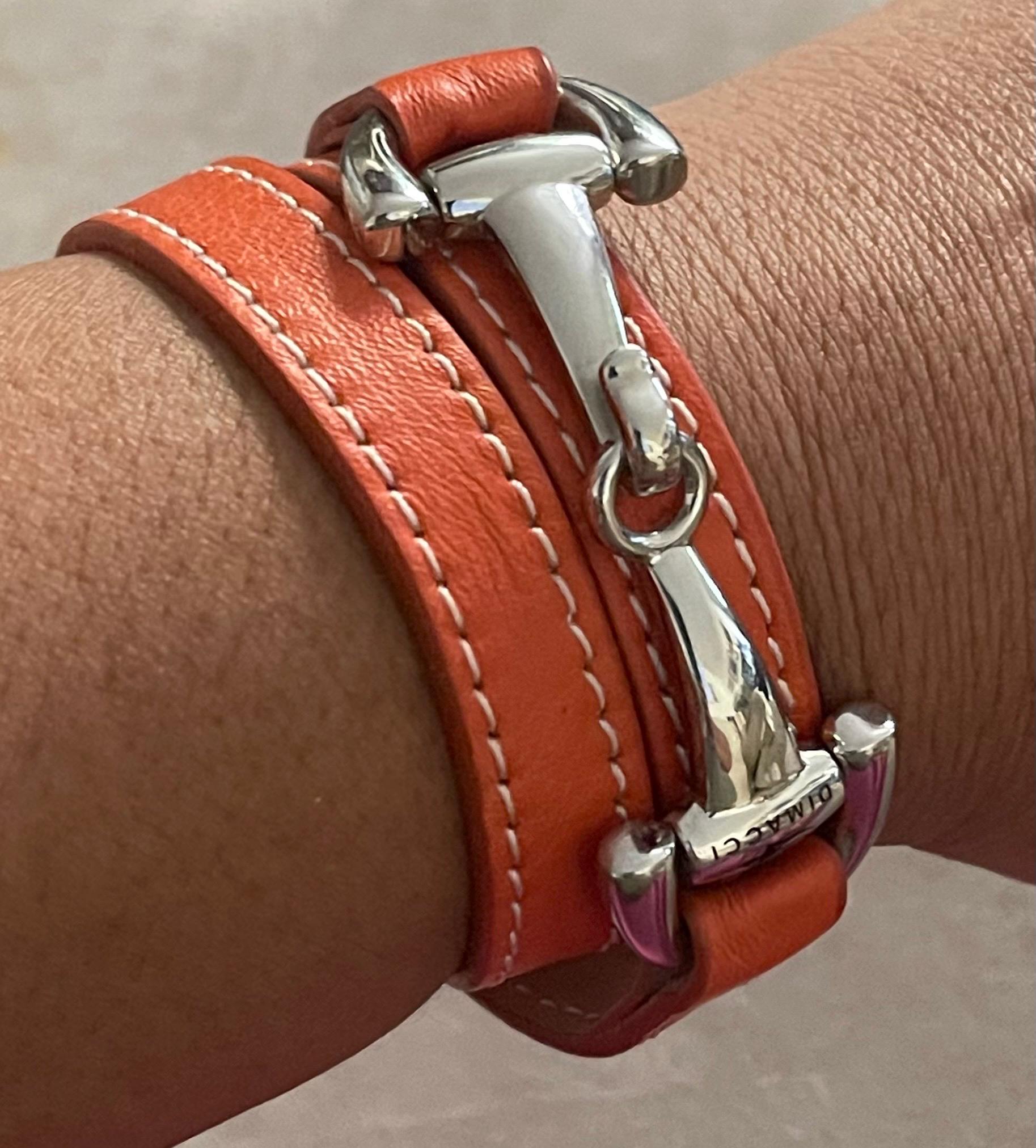 Dimacci “burghley” Medium Orange Leather Stainless Steel Horse Bit