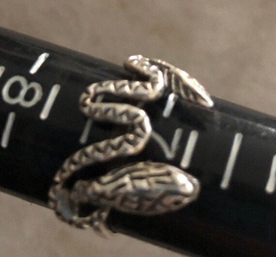 Vintage Sterling Snake Ring - image 3