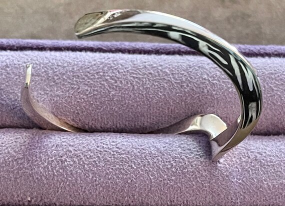 Solid Sterling Single Twist Cuff Bracelet - image 4