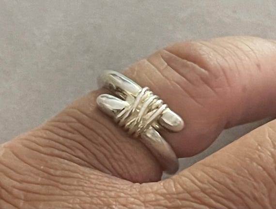 Sterling Silver Barbed Wired Ring - image 2