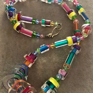 Rainbow Colors Art Glasses Necklace
