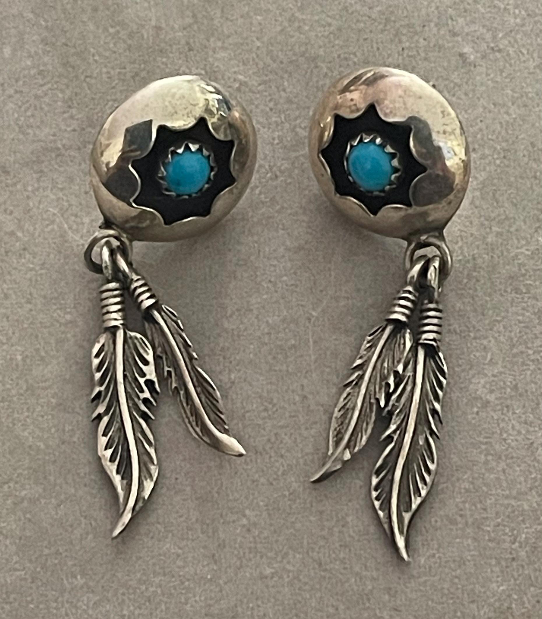 【ET】R.B turquoise SILVER 925 Indian Running Bear RB Signed Sterling 925 Turquoise American