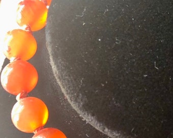 Vintage 10K Natural Carnelian Pearl Necklace