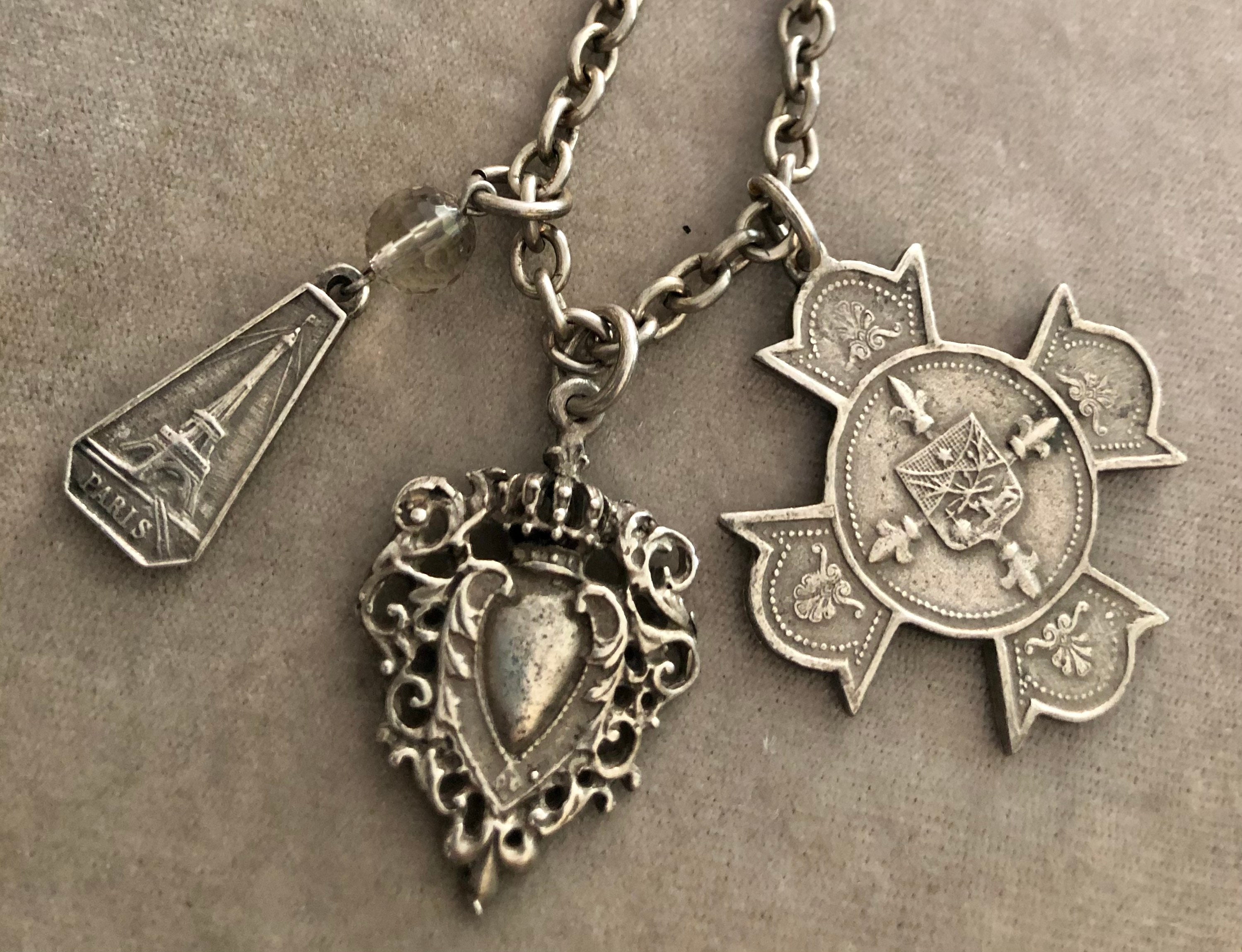 French Kande Silver Tone Paris Endless Heart Merit Maltese