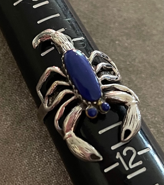 Southwestern Sterling Lapis Lazuli Scorpion Ring