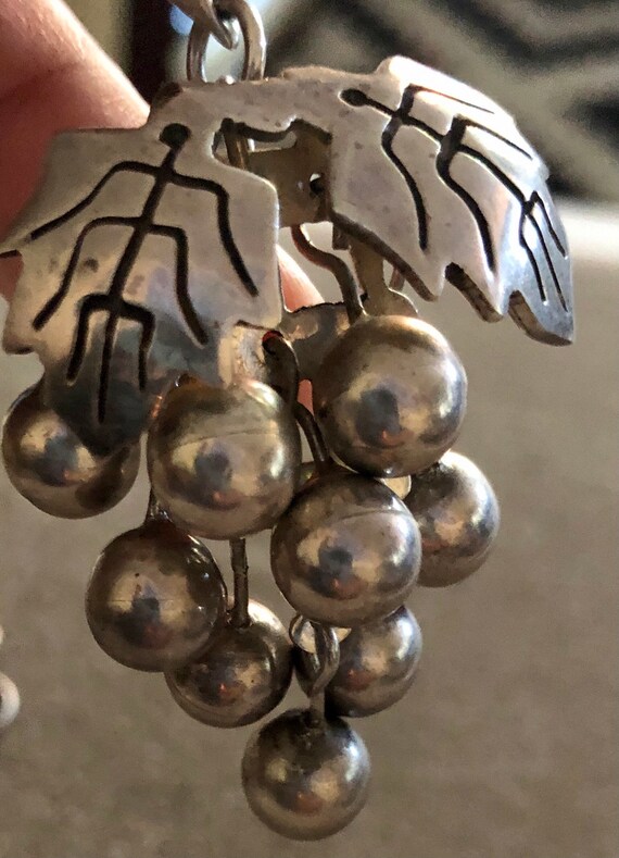 Vintage Taxco Mexico Sterling Articulated Grape P… - image 1