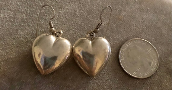 Sterling Puff Dangling Earrings - image 3