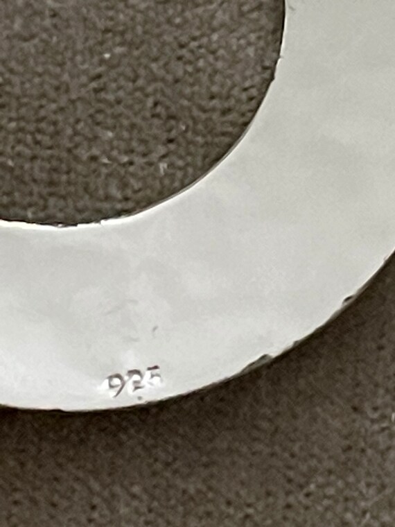 Sterling Hammered Circular Dangling Earrings - image 4