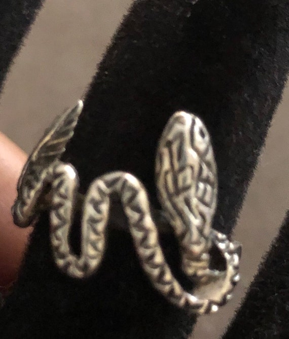 Vintage Sterling Snake Ring - image 4