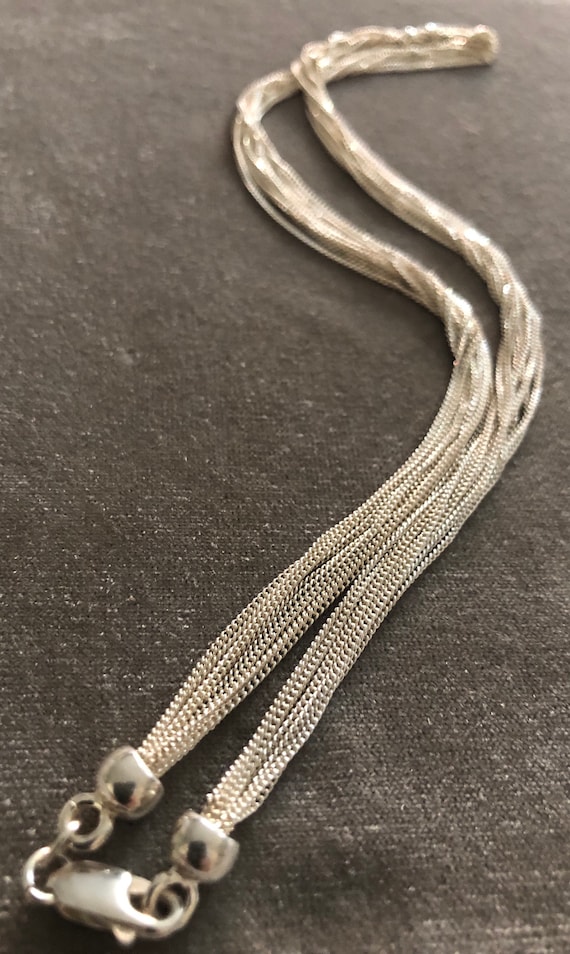 Italy 10 Sterling Silver Strand Necklace