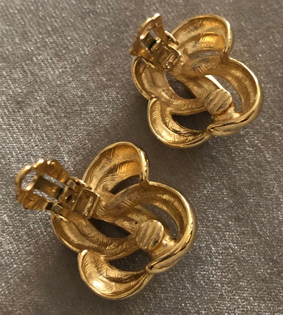 Givenchy Gold Tone Swirl Clip-On Earrings - image 4