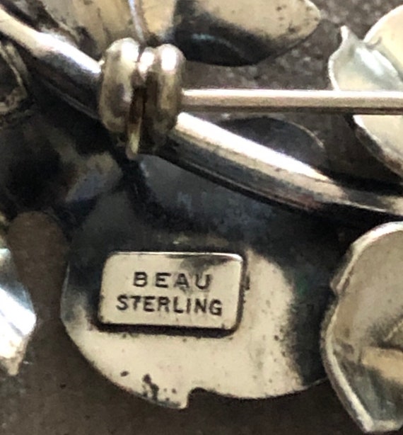 Vintage Beau Sterling Foliage Brooch - image 5