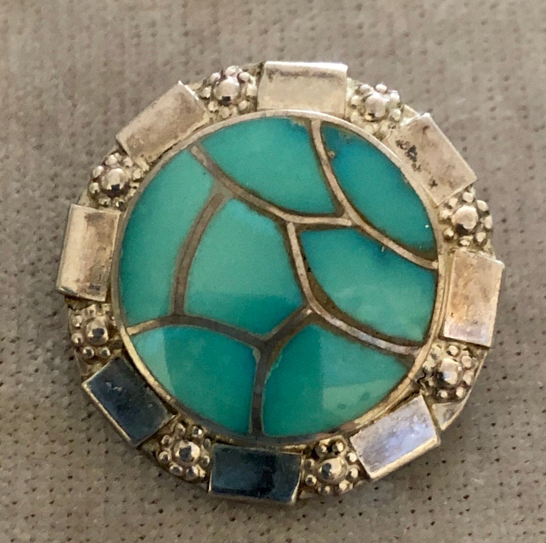 Vintage Zuni Chaido Sterling Inlayed Sleeping Beauty Turquoise - Etsy