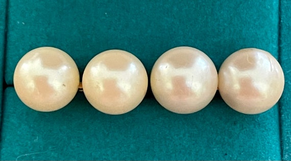 Vintage 14K Large 13mm-14mm Double White Pearl Sc… - image 3