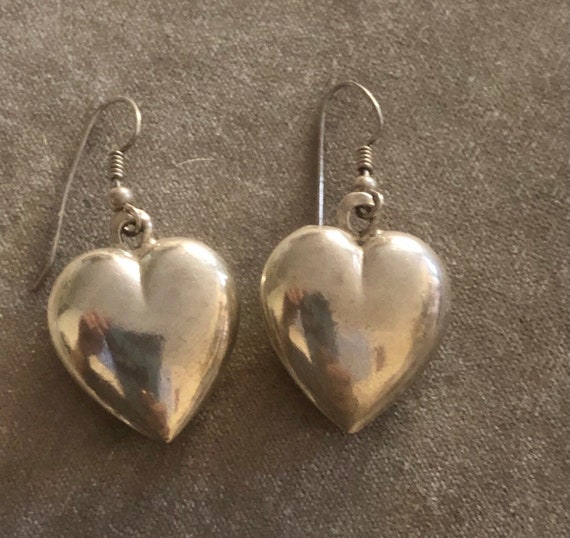 Sterling Puff Dangling Earrings - image 1