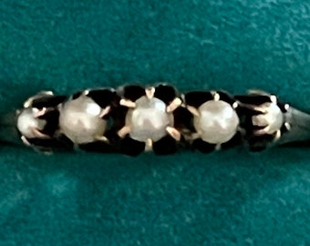 Victorian 8K Seed Pearls Ring