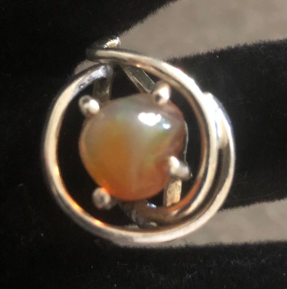 Vintage Modernist Mexico Sterling Raw Fire Opal R… - image 9