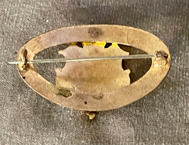 Vintage Enamel Brass Canadian Coat of Arms Brooch Etsy