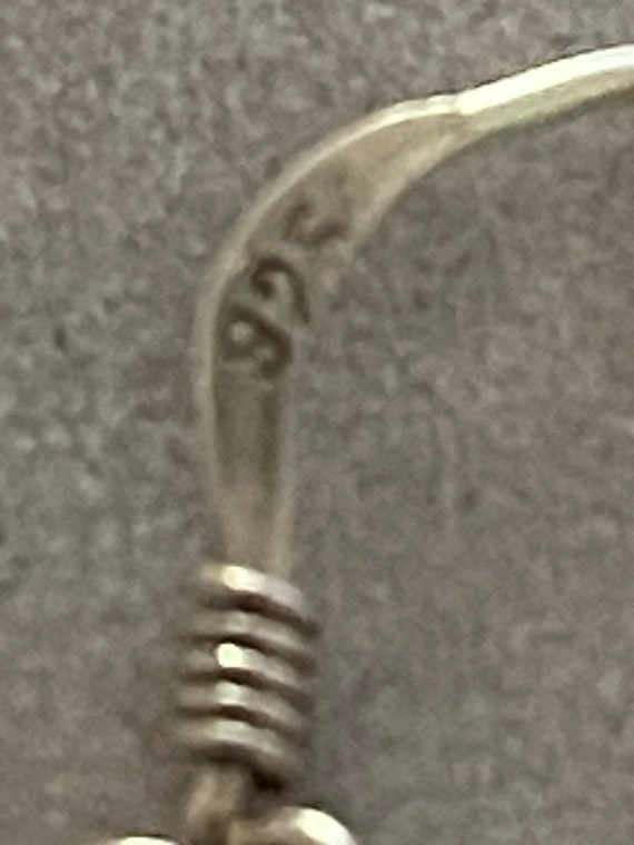Large Sterling Hoop Dangling Earrings - image 4