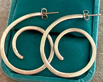 Sterling Swirl Pierced Earrings