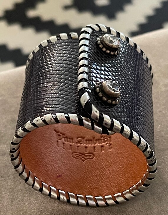 【希少】Jerry Van Ambrug レザーバングル 黒 美品 Biker Jerry Van Amburg Leathers CZ Blue Snake Skin Bracelet