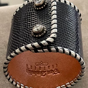 Biker Jerry Van Amburg Leathers CZ Blue Snake Skin Bracelet