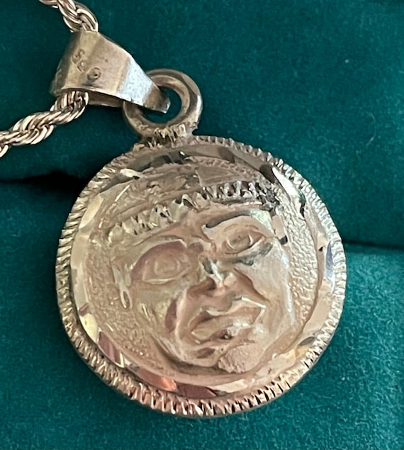 Mexico Sterling 3D Relief Aztec Warrior and Calend
