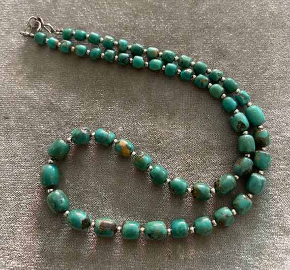 Southwestern Gradual Turquoise Bead Necklace - image 1