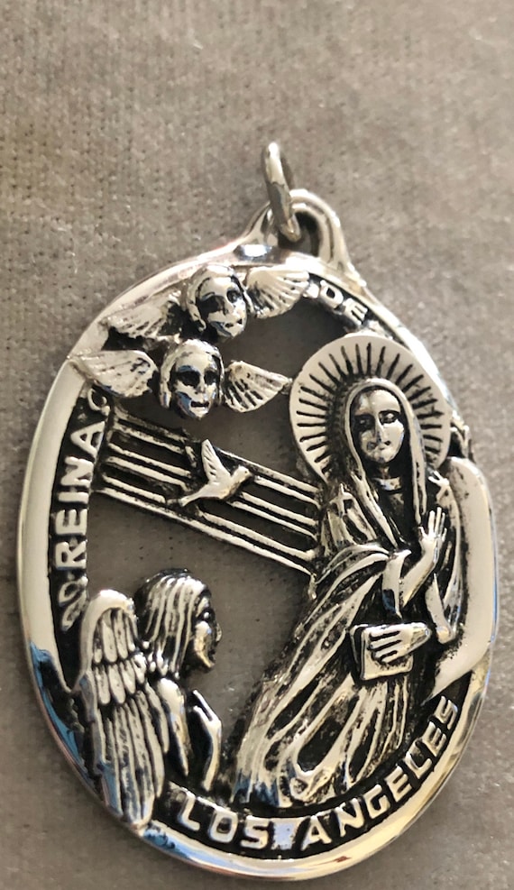 Vintage Large Weston Sterling Virgin Mary Pendant