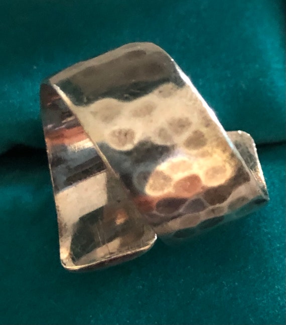 Sterling Hammered Modernist Bypass Ring. - image 1