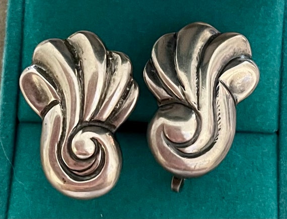 Vintage Taxco Mexico Miguel Melendez Sterling Screw Back Earrings