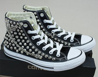 black converse with studs