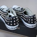 Genuine CONVERSE All-star Black low-top studed Sneakers Shoes High-quality authentic product logo