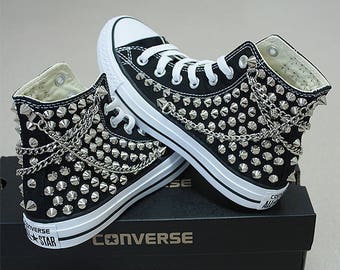 black converse with studs