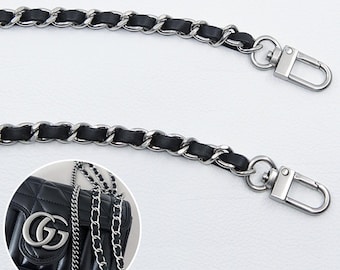 Cadena para bolso k-craft BLS01, correa de cuero auténtico, herrajes plateados satinados, asa, bolso de hombro o bandolera (repuesto)