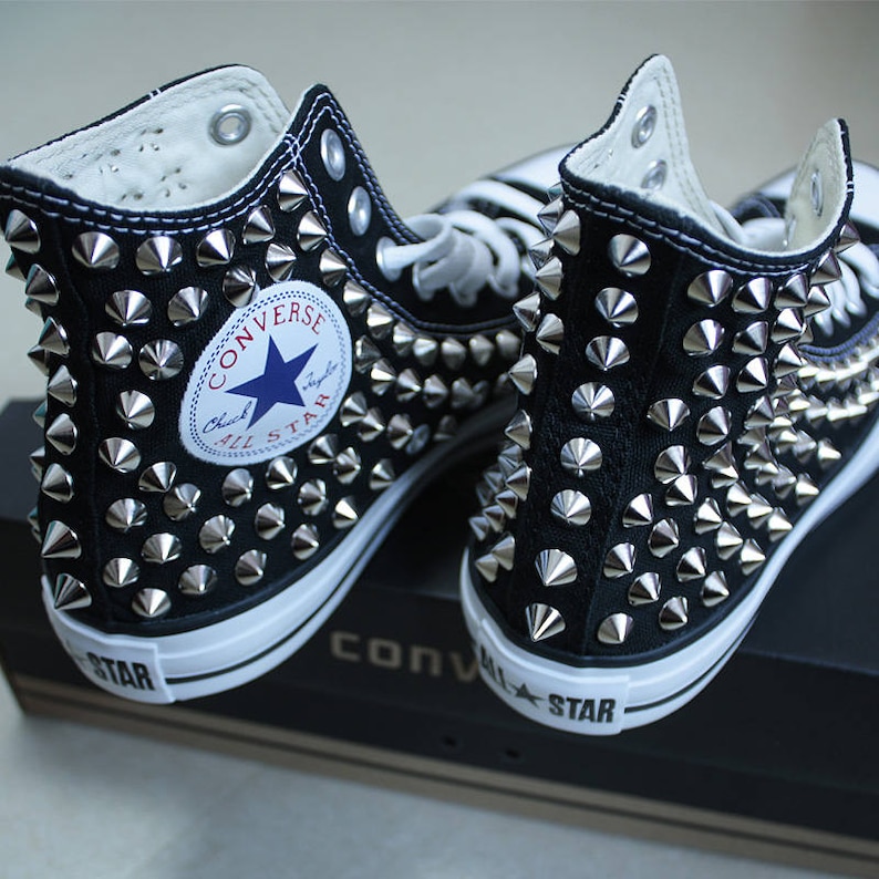 Genuine CONVERSE Black with studs All-star Chuck Taylor Sneakers