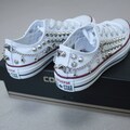Genuine CONVERSE All-star low-top studed chain&skull Sneakers Shoes High-quality Goth Metallica Spike Punk Rock product logo